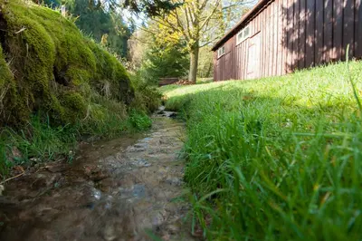Ein Garten an der Unterkunft Gasthaus Stollmühle