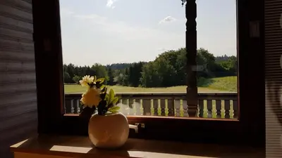 Ein Balkon oder eine Terrasse in der Unterkunft Ferienwohnung Obertshauser