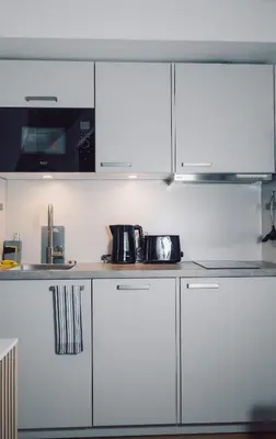 Küche/Küchenzeile in der Unterkunft Suite 13 im Wald mit Balkon