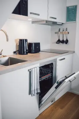 Küche/Küchenzeile in der Unterkunft Suite 13 im Wald mit Balkon