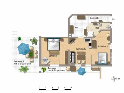 Grundriss der Unterkunft Kiesenberg 9 Comfortable holiday residence
