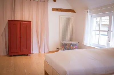Ein Bett oder Betten in einem Zimmer der Unterkunft Scheunenloft mit Garten