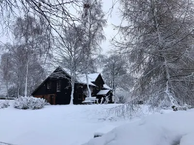 Berghütte Vogtland im Winter