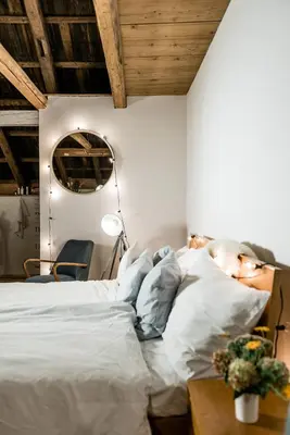 Ein Bett oder Betten in einem Zimmer der Unterkunft Berghütte Vogtland