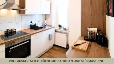 Küche/Küchenzeile in der Unterkunft FeWo Markgrafenrefugium zentrumsnahe 2 Zi mit Küche für 1-4 Personen