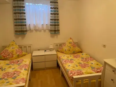 Ein Bett oder Betten in einem Zimmer der Unterkunft Ferienwohnung Lug in´s Land