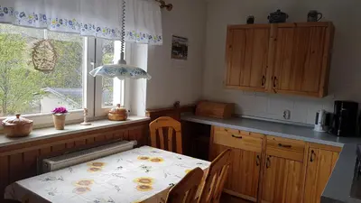 Küche/Küchenzeile in der Unterkunft Ferienwohnung Grenzblick