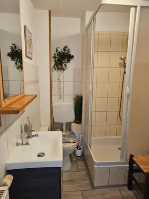 Ein Badezimmer in der Unterkunft Ferienwohnung Grenzblick