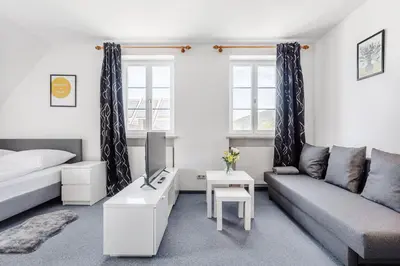 Ein Sitzbereich in der Unterkunft Zentrales charmantes Apartment