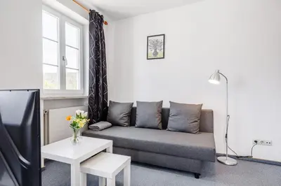 Ein Sitzbereich in der Unterkunft Zentrales charmantes Apartment