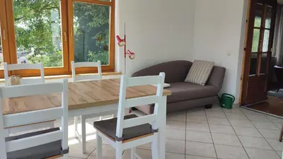 Ein Sitzbereich in der Unterkunft Ferienwohnung Familie Haas