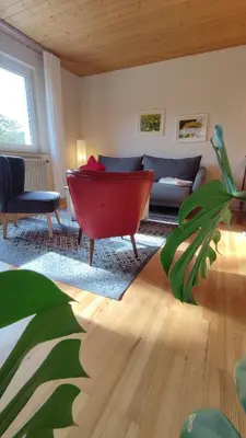 Ein Sitzbereich in der Unterkunft Ferienwohnung Familie Haas