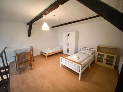 Ein Bett oder Betten in einem Zimmer der Unterkunft Zentrale Apartments in Kulmbach- 20km bis Bayreuth