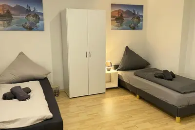 Ein Sitzbereich in der Unterkunft Shine Apartment Schwarzenfeld