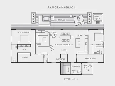 Grundriss der Unterkunft FichtelTijd Wellness Sauna Whirlpool