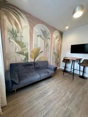 Ein Sitzbereich in der Unterkunft Ferienwohnung Lauri