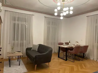 Ein Sitzbereich in der Unterkunft aus-ZEIT Apartments