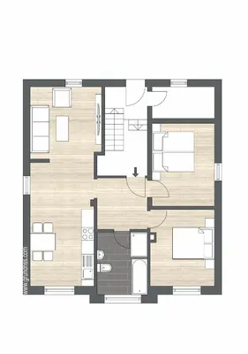 Grundriss der Unterkunft Modernes 3-Zimmer-Apartment - nähe Krankenhaus, Altstadt, Bahnhof - Parken