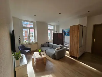 TV/Unterhaltungsangebot in der Unterkunft Stilvolle Ferienwohnung am Stadtwald von Plauen