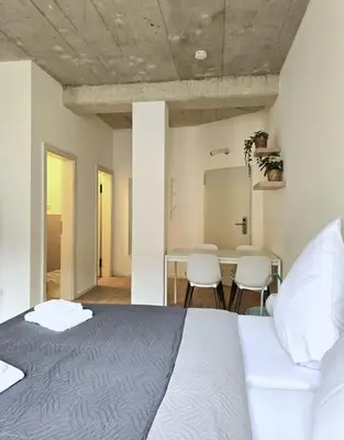 Ein Sitzbereich in der Unterkunft Apartments Schwandorf