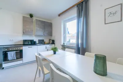 Küche/Küchenzeile in der Unterkunft KU02 Apartment Monteurswohnung in Kasendorf bei Kulmbach, Bayreuth, Bamberg