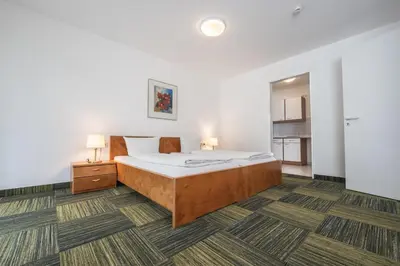 Ein Bett oder Betten in einem Zimmer der Unterkunft Ferienwohnung 4 Personen 2