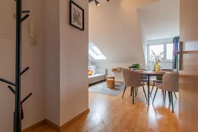 Ein Sitzbereich in der Unterkunft Apartment Sternenhimmel I Aufzug I Stellplatz I Modern