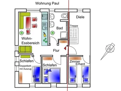 Grundriss der Unterkunft Paul in the holiday home Bero