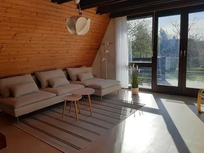 Ein Sitzbereich in der Unterkunft Ferienhaus Maria