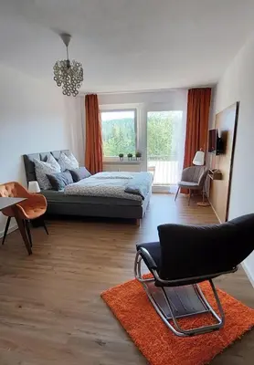 Ein Sitzbereich in der Unterkunft Sonnenbalkon