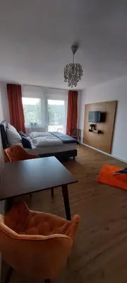 Ein Sitzbereich in der Unterkunft Sonnenbalkon