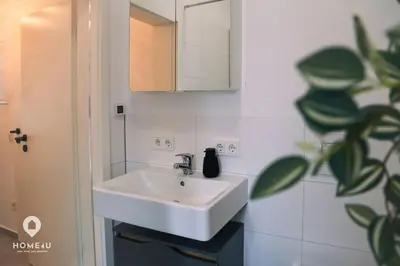 Ein Badezimmer in der Unterkunft Ambergs Turmjuwel, Zentral und Chic