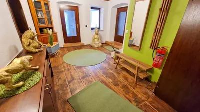 Ein Sitzbereich in der Unterkunft Villa Andreas
