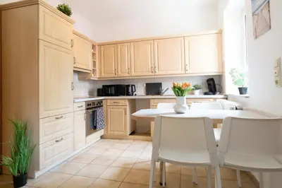 Küche/Küchenzeile in der Unterkunft KU03 Apartment Monteurswohnung in Kasendorf bei Kulmbach, Bayreuth, Bamberg