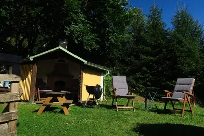 Ein Garten an der Unterkunft Romantisches Rückzugsnest - Waldidylle und Bergblick
