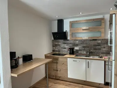 Küche/Küchenzeile in der Unterkunft Ferienwohnung Beim Friedlmichl