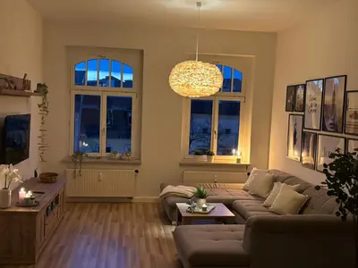 Ein Sitzbereich in der Unterkunft Boardinghouse Plauen im Zentrum der Stadt