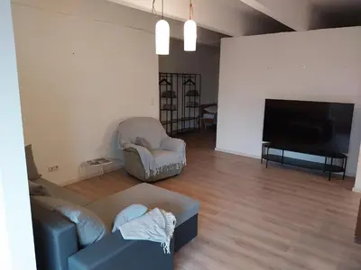Ein Sitzbereich in der Unterkunft Monteurwohnung