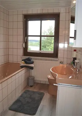 Ein Badezimmer in der Unterkunft Haus am Seeufer, Weißenstadt