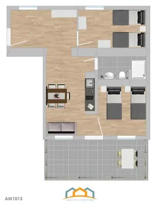 Grundriss der Unterkunft AM1013 - Moderne Monteur oder Ferienwohnung mit Terasse