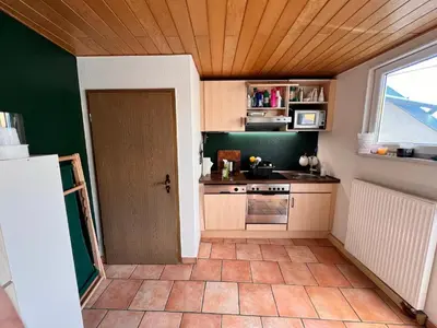 Küche/Küchenzeile in der Unterkunft Ferienwohnung Spitzenberger