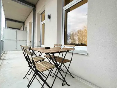 Ein Balkon oder eine Terrasse in der Unterkunft AM1056 - Moderne Monteur oder Ferienwohnung