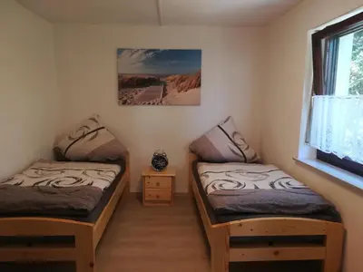 Ein Bett oder Betten in einem Zimmer der Unterkunft Wohnung-Haus für Arbeiter und Monteure bis 11 Personen Amberg