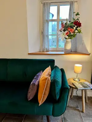 Ein Sitzbereich in der Unterkunft Bauernstube