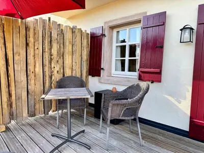 Ein Balkon oder eine Terrasse in der Unterkunft Pferdestall