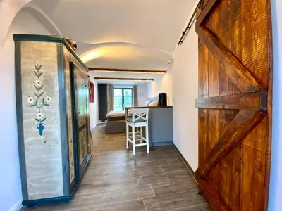 Ein Bett oder Betten in einem Zimmer der Unterkunft Pferdestall