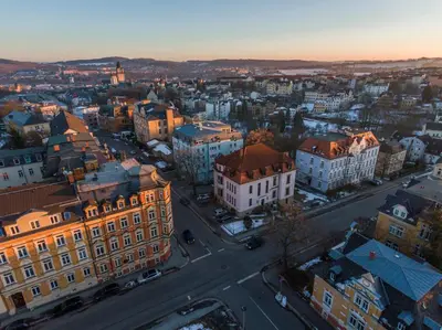Ein allgemeiner Blick auf Plauen oder ein Stadtblick von der Ferienwohnung aus