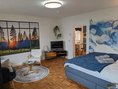 Ein Bett oder Betten in einem Zimmer der Unterkunft Wallfried #2 Ferien- und Business Appartement Bayreuth