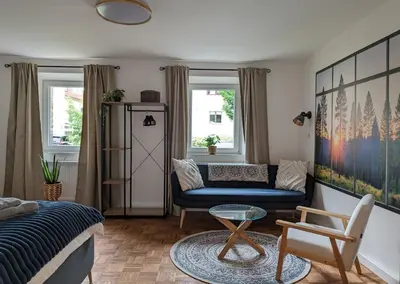 Ein Sitzbereich in der Unterkunft Wallfried #2 Ferien- und Business Appartement Bayreuth