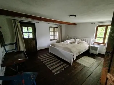Ein Bett oder Betten in einem Zimmer der Unterkunft Altes Otto Haus